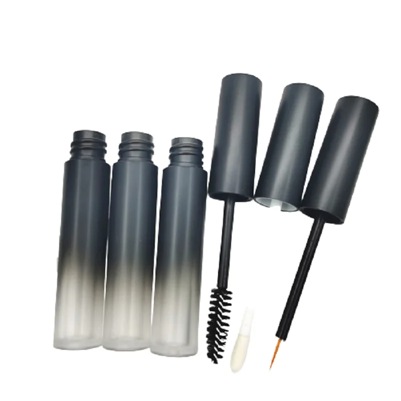 3ML Empty Mascara Tubes with Brush Frosted Gradient Black Liquid Eyelash Cream Eyeliner Bottle Plastic Lip Gloss Wand Tube 50pcs