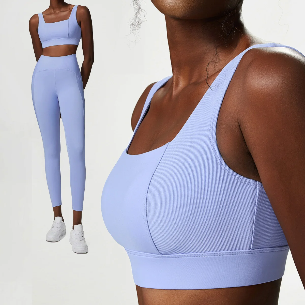 

New 2PCS Yoga Suit Sports Set Gym Set Women Tracksuit Running Workout Clothes Long Sleeve Sports Bra Athletic Wear Yoga Clothing