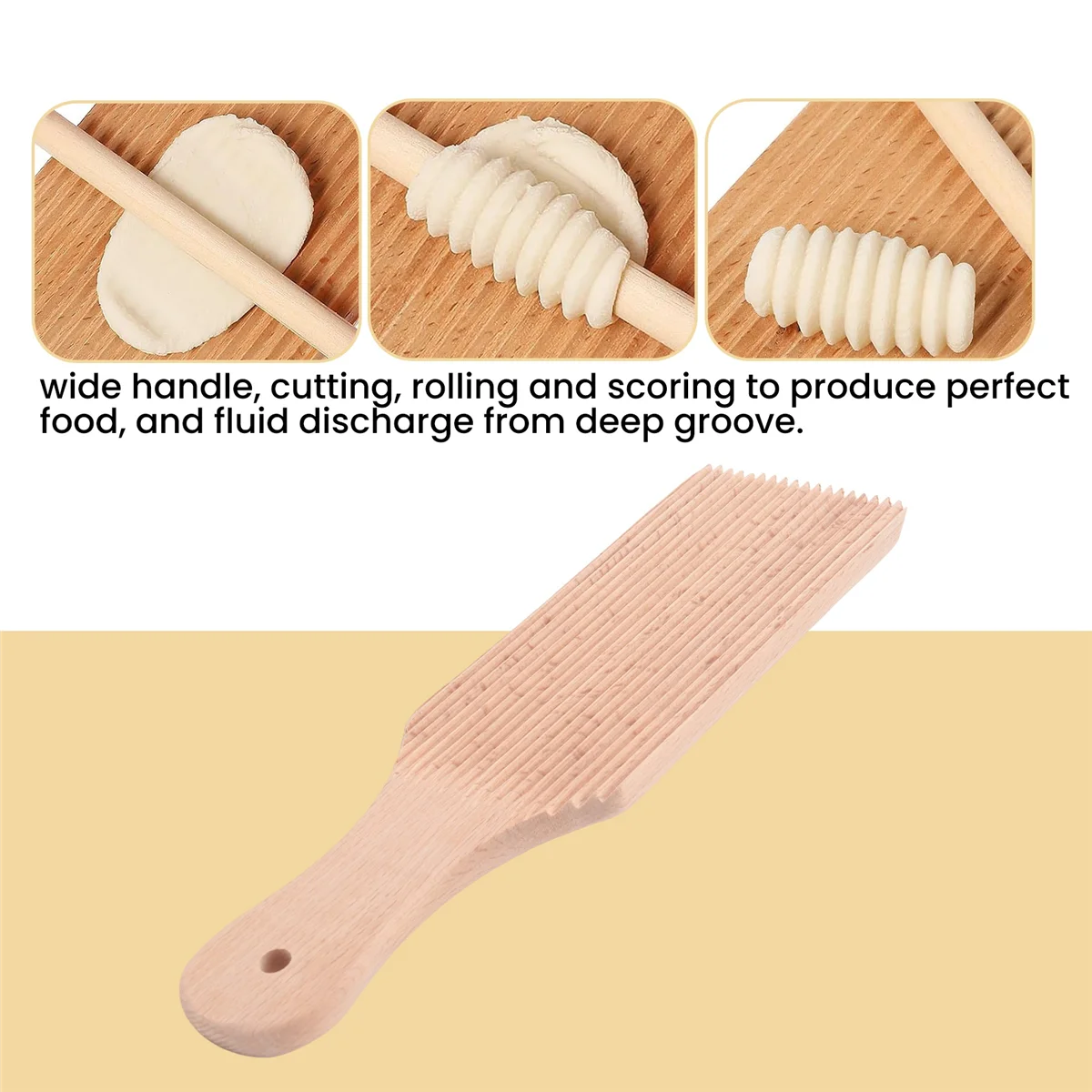 Noodles Wooden Butter Table and Popsicles Easily Make Homemade Pasta and Non-Stick Butter Pasta Board Gnocchi Roller