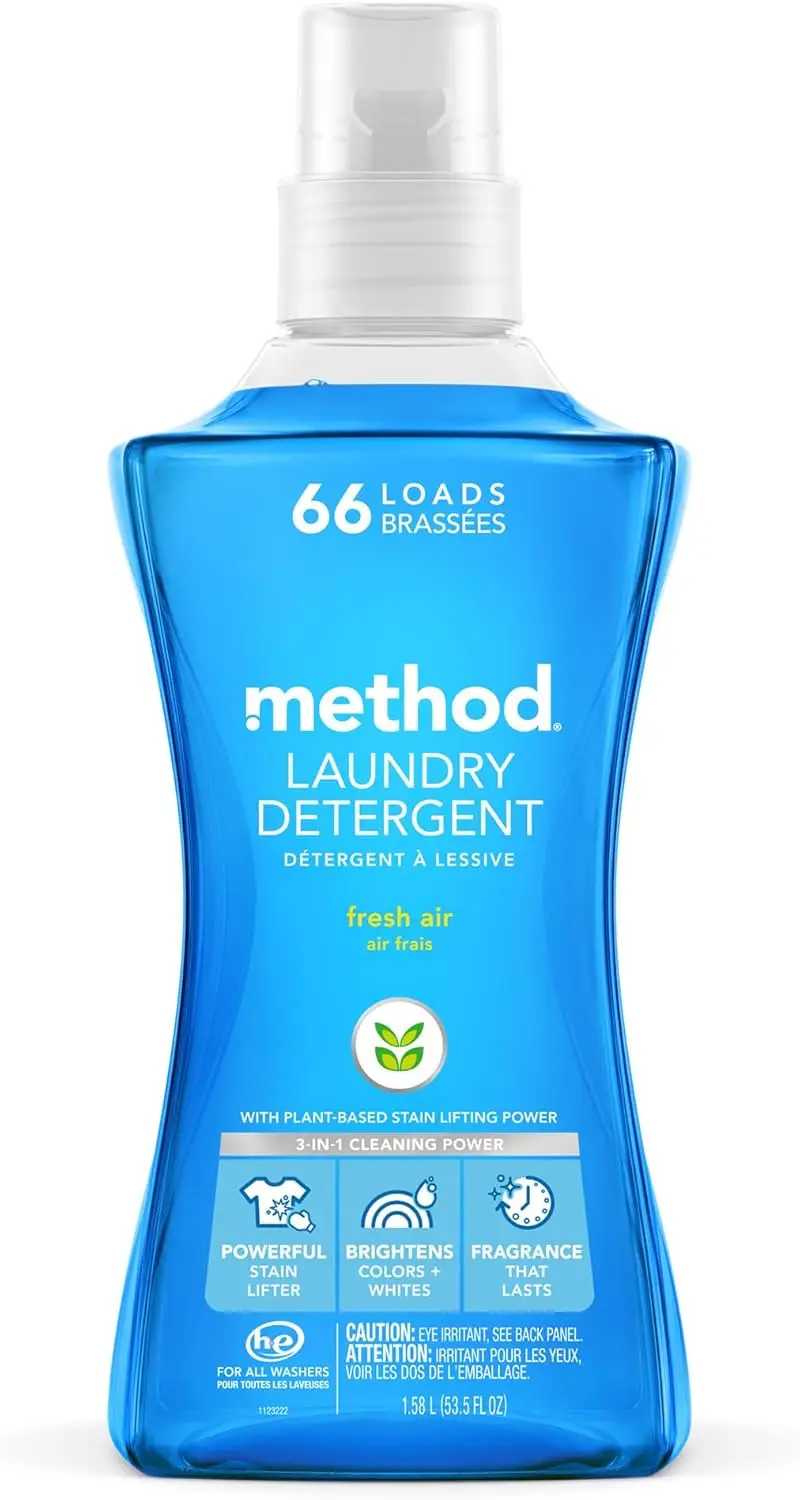

Fresh Air Scent Liquid Laundry Detergent, 66 Loads Per Bottle, Stain Remover, 53.5 Fl Oz