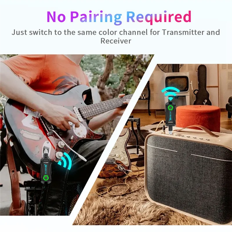 AS98-Upgrade 2.4G Guitar Wireless Transceiver System Low Latency Real-Time Transmission Guitar Wireless Transmitter Receiver