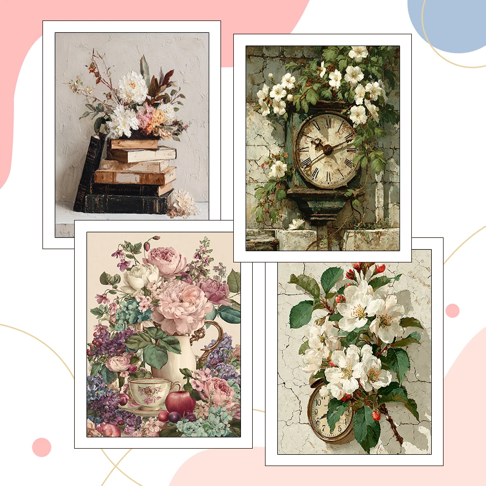 

RUOPOTY Painting By Numbers Acrylic retro flowers 40X50cm Oil Art Canvas Picture Acrylic Diy Paints Handmade Wall Decororation