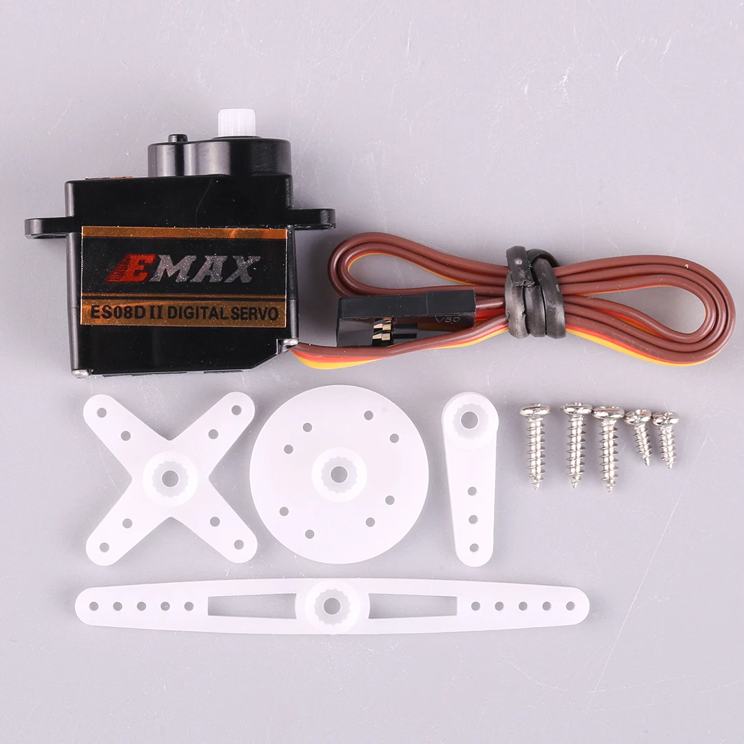 EMAX ES08DII 9g Digital Micro Servo 4.8-6V Plastic with Futaba JR Plug for RC Helicopter Airplane Models Micro Servo 4.8-6V