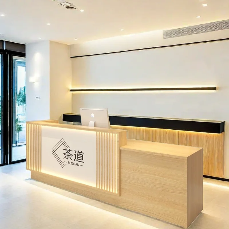 

Modern Reception Counter Front Desk Clothes Spa Furniture Executive Office Luxury Bureau Salon Escrivaninha Administrator Stand