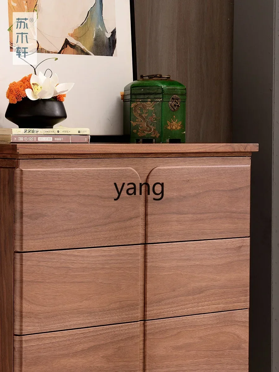 LMM  bucket cabinet solid wood storage cabinet black walnut four or five bucket Song style locker