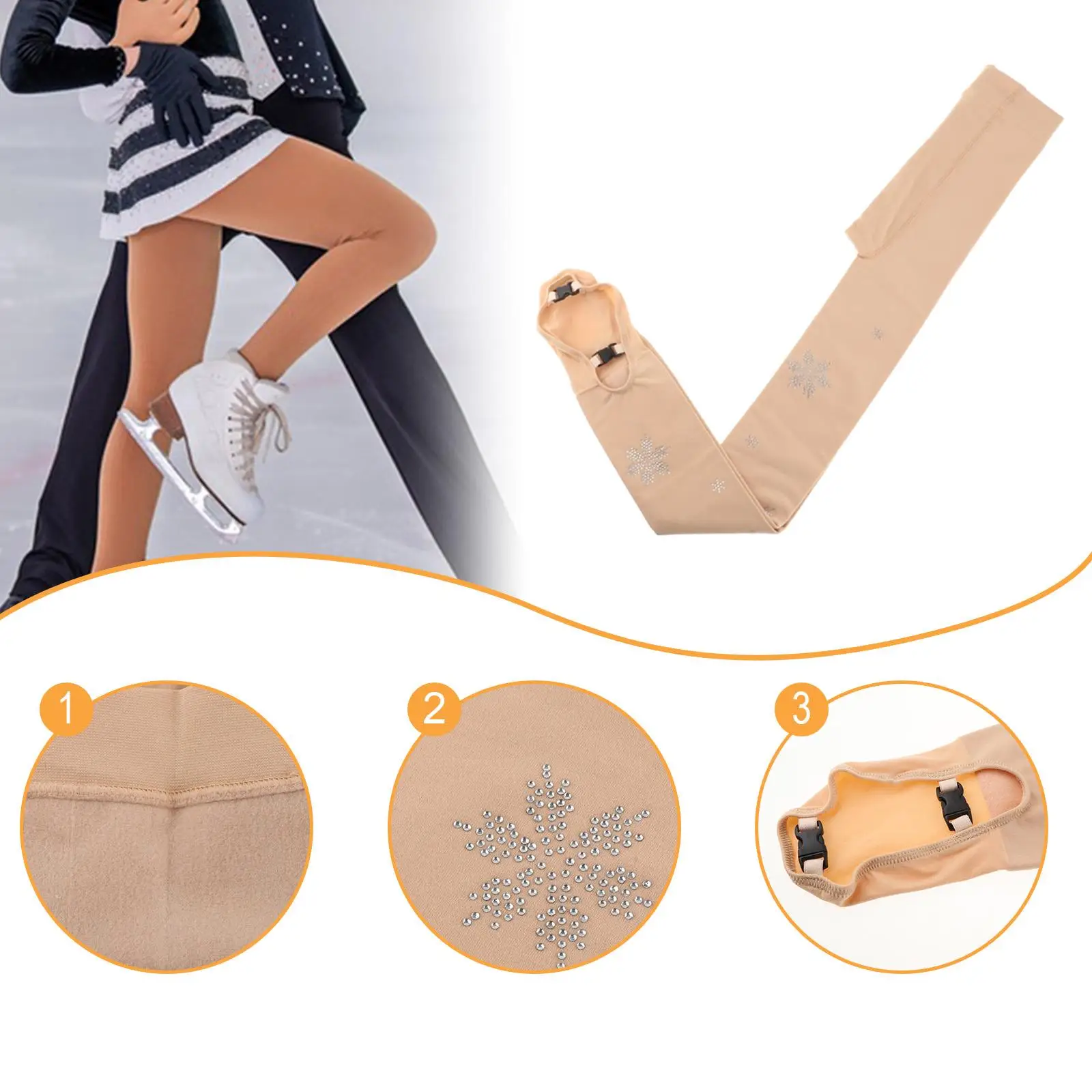 Ice Skate Tights Fleece Lined Thickened Warm Leggings over the Boots Soft Stretch for Girls Women Performance view 3