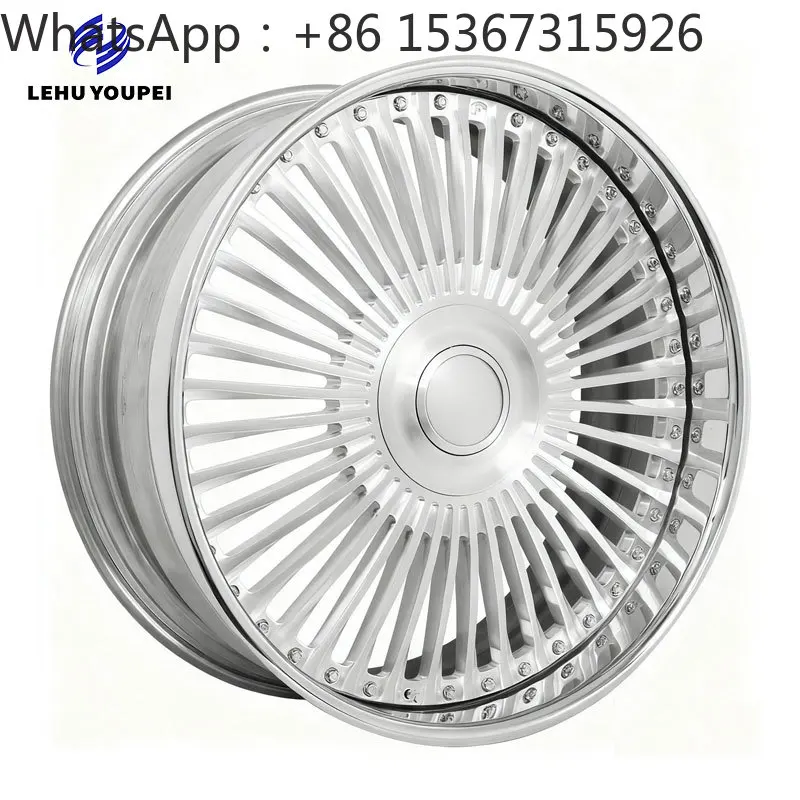 3PCS Brushed Silver Monoblock Forged Alloy Luxury Sedan Wheel Rims