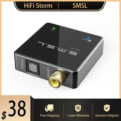 New SMSL PO100 2024 USB Digital Interface DSD Portable DAC MQA Audio Decoder TYPE-C Input OPT/COAX Output DSD DOP64 XMOS XU316