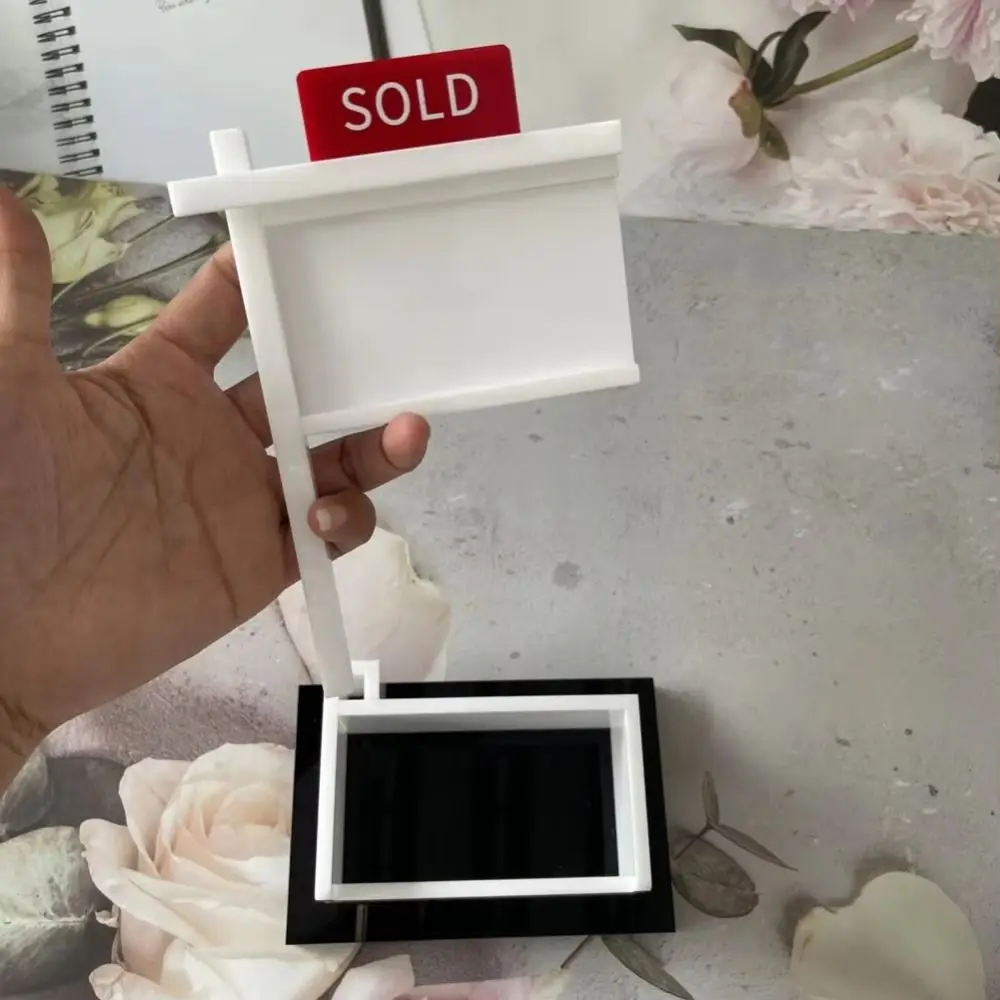 Sold Sign Real Estate Business Card Holder Removable Large Capacity Business Card Rack Open Design Space Saving