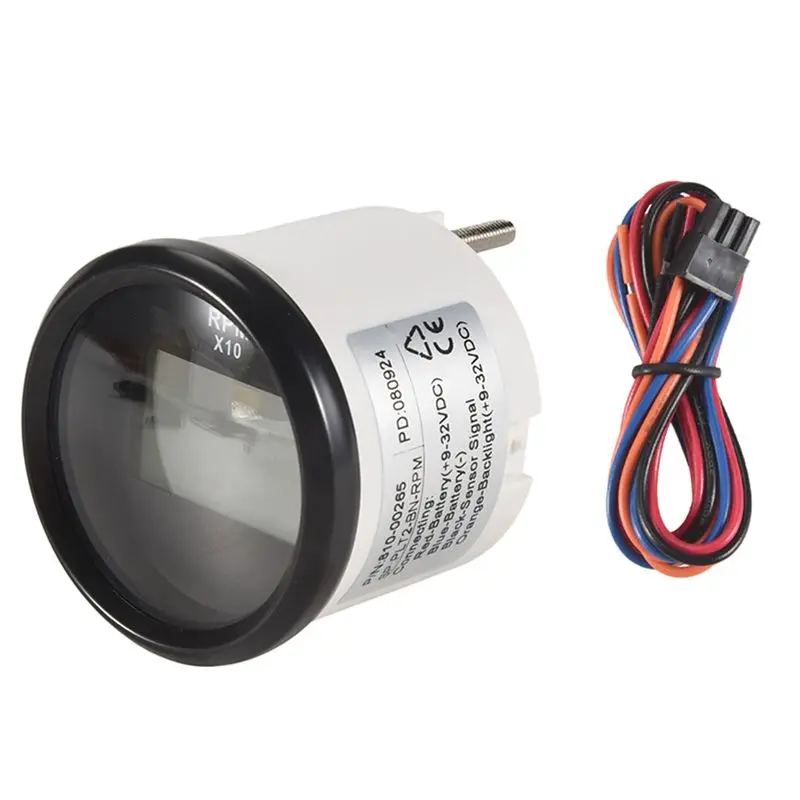 

AC34-Boat LED Digital Tachometer Engine Hour Meter Marine Outboard RV RPM Meter Gauge
