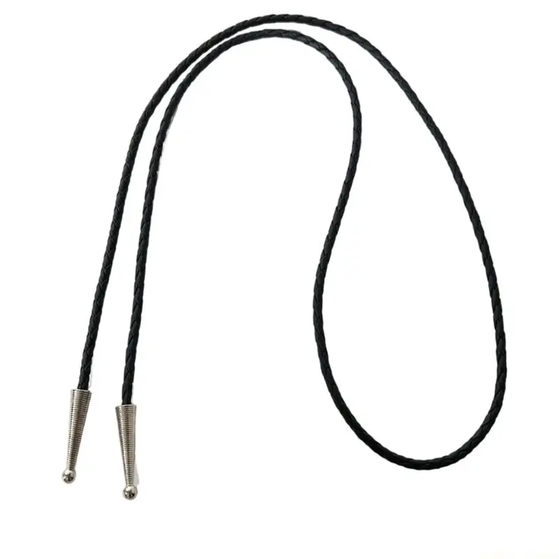 31BF Adjustable Bolo Tie Craft Kits Bolo Tie PU Cord with Metal Cone Pendant For Personalizing Jewelry Craft Project Supply