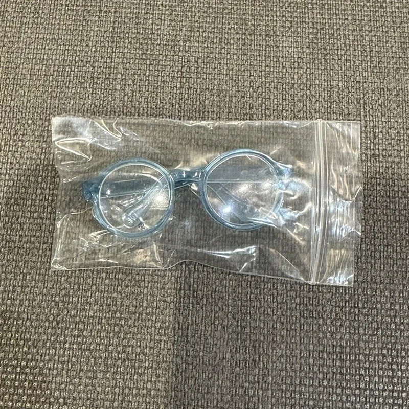 Accessori fai da te da 1 pezzo Occhiali di plastica trasparenti per bambole in cotone da 10 cm e occhiali da sole per bambole in peluche da 17 cm