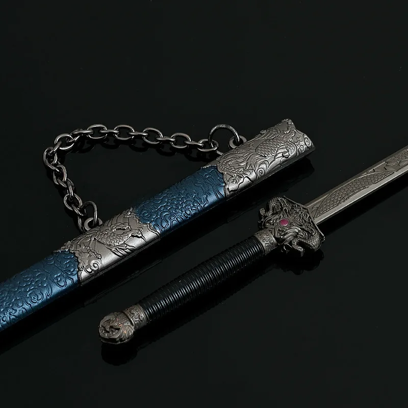 22cm/8.66in 피닉스 칼집 장난감 검 카타나 칼 고대 차가운 무기 모델 코스프레 소품 데스크탑 컬렉션 장식품 선물