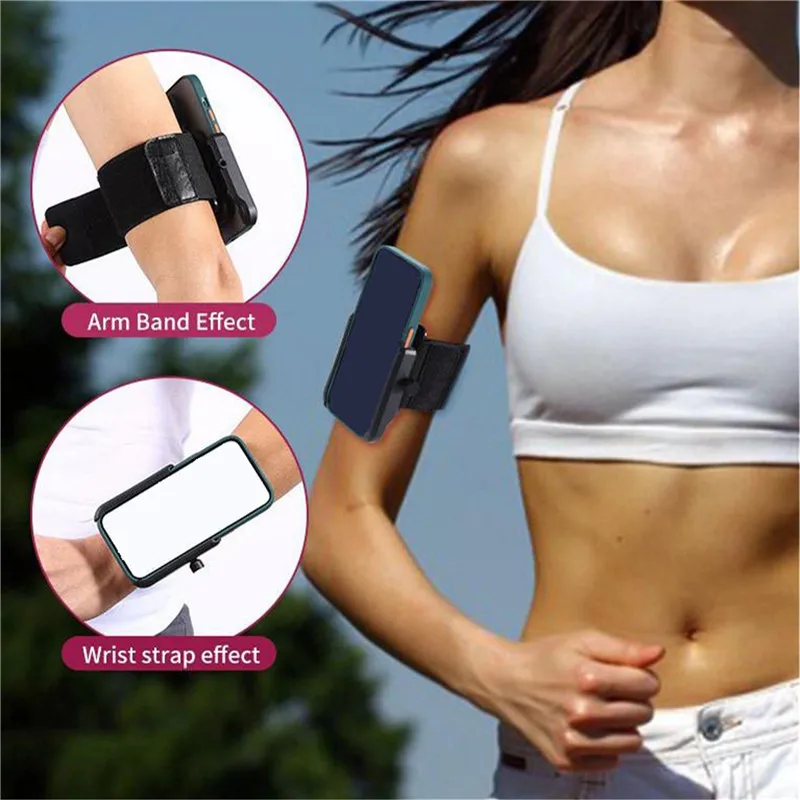 Bracket Multi-function Mobile Phone Arm Holder Running Mobile Phone Sleeve Solid Color Outdoor Sport Arm Wrist Strap