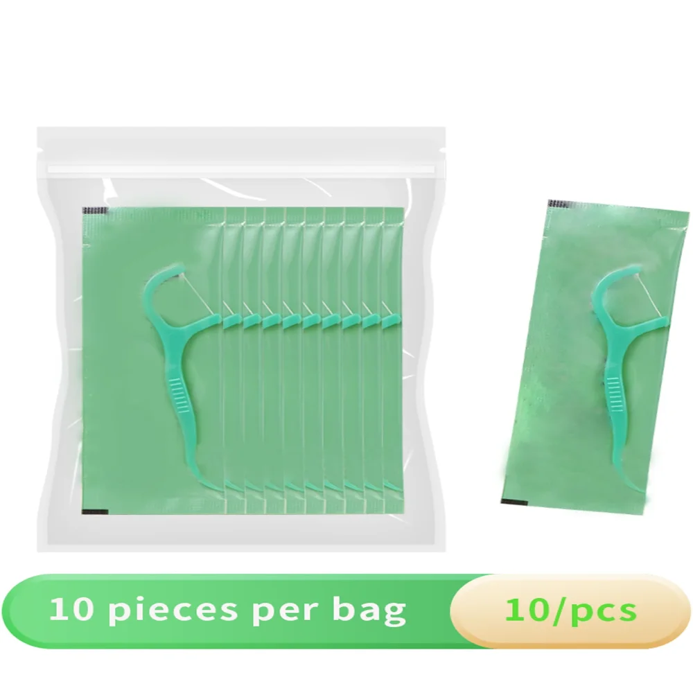 Hilo Dental con sabor a menta, accesorio de plástico ultrafino, resistente y suave, 100 piezas