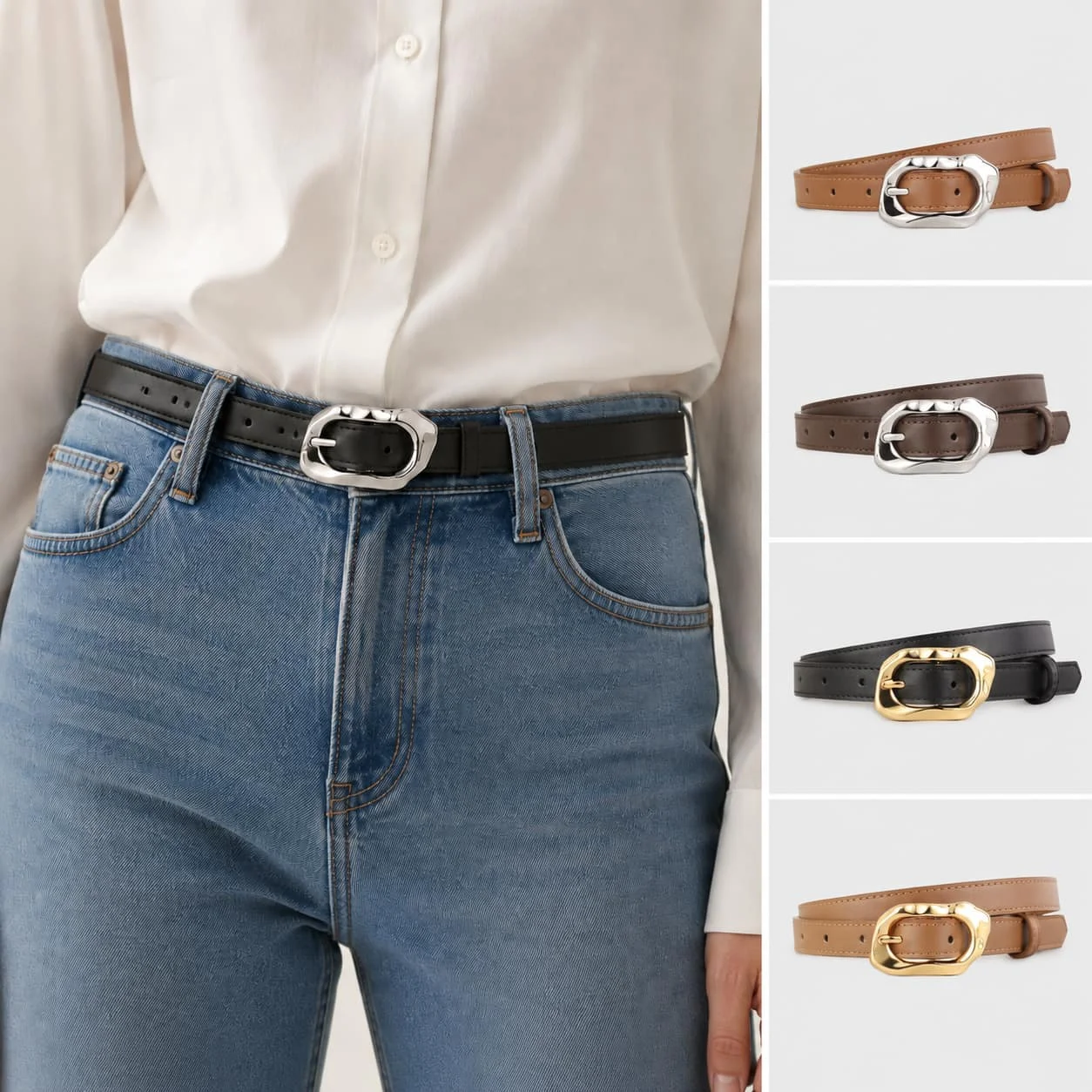 Women Plastic Slim Belt 100 cm Irregular Buckle Waist Belt Buyer Selectable Color and Hardware Combinations women belt Fashion
