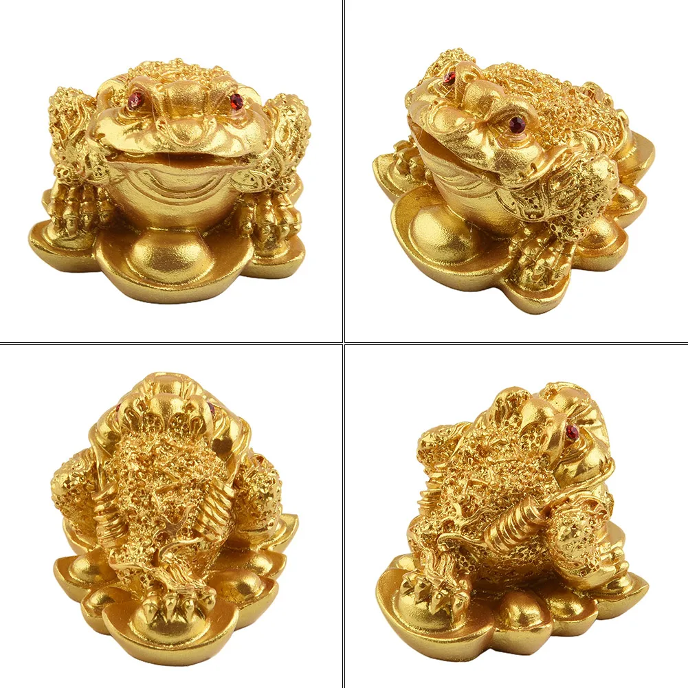 Fengshui Decoration Golden Toad Decor Ornament Resin Material Fengshui Decoration Golden Toad Golden Toad Decoration