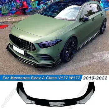 適用於賓士A-ClassV177 W177 A35 A180 A200 A220 A250 AMG 2019-2022車前保險桿唇擾流板風刀罩車身套件 10 最佳銷售 A35 車身套件 - №5