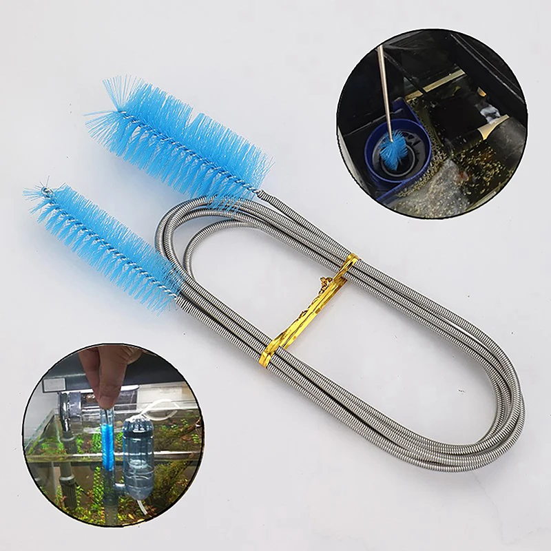 155cm Pipe Cleaning Brush Air Tube Flexible Double Ended Hose Aquarium Accessories Tank Cleaner Water Filter Nylon