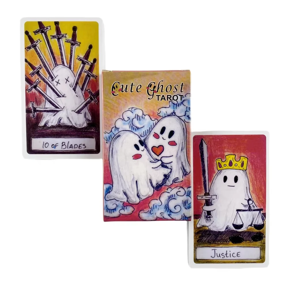 Cute Ghost Tarot Deck Toy Set Tarot Deck Oracle Card Divination Family Playing Birthday Gift Party Entertainment Board Game