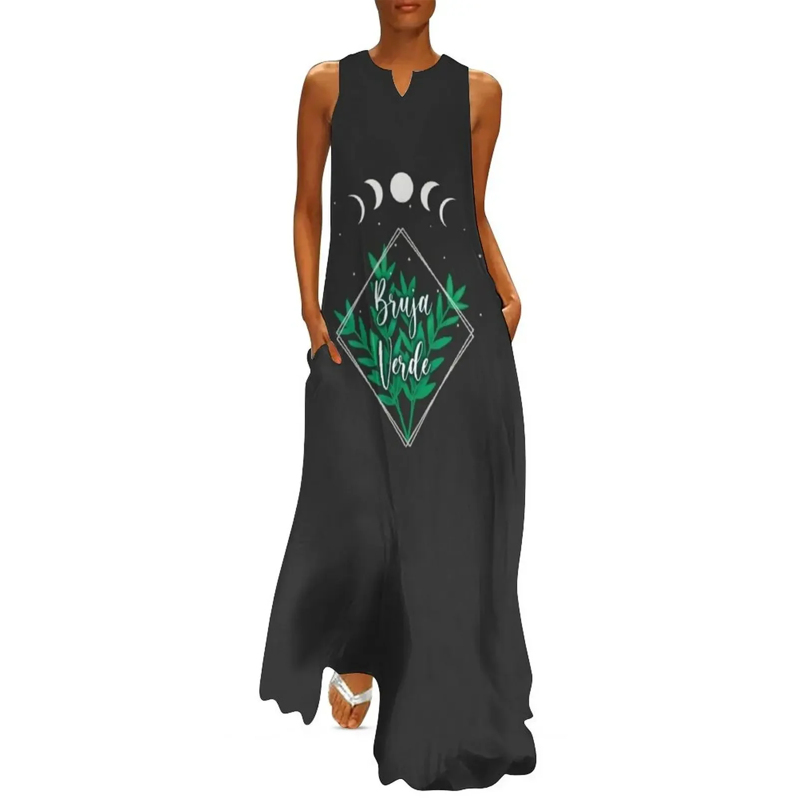 

Bruja Verde Long Dress evening dresses women loose summer dress Evening gown beach outfits for women Dress