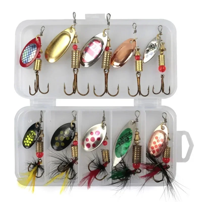 Metall-Löffelspinner Angelköder 10er-Set Löffelköder Crankbaits Angelwobbler für Hecht Angelset Künstlicher Köder