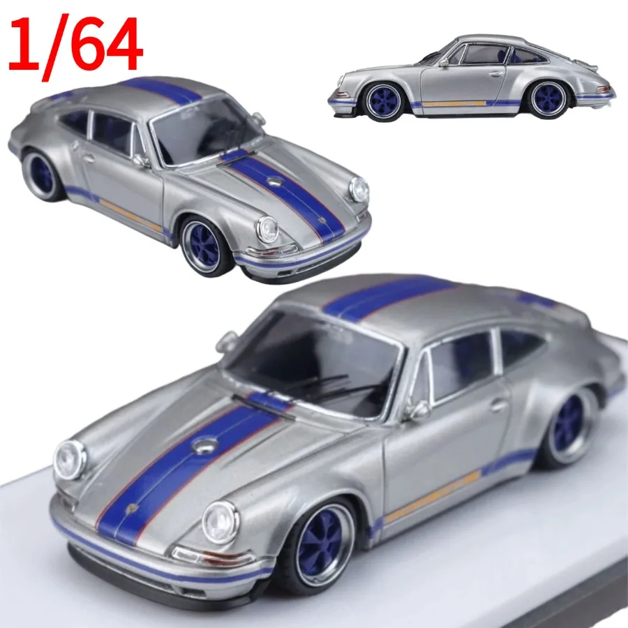

Zincit 1:64 Porsche 911 Singer Coupe California Silver Diecast Alloy Car Model Metal Racing Vehicles Collectible Toys Gift