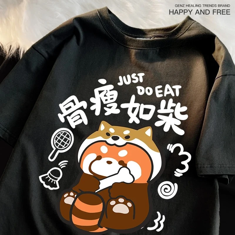 

A Weak Raccoon Japanese Style T-Shirt Womens T-Shirts Summer Fashion Streetwear Casual Breathable Women Short Sleeve Casual Tops