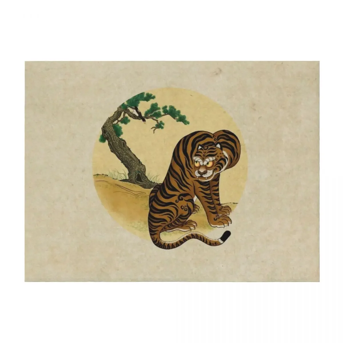 

Tiger with magpie type-A Throw Blanket Weighted Decorative Beds Loose Bed Blankets