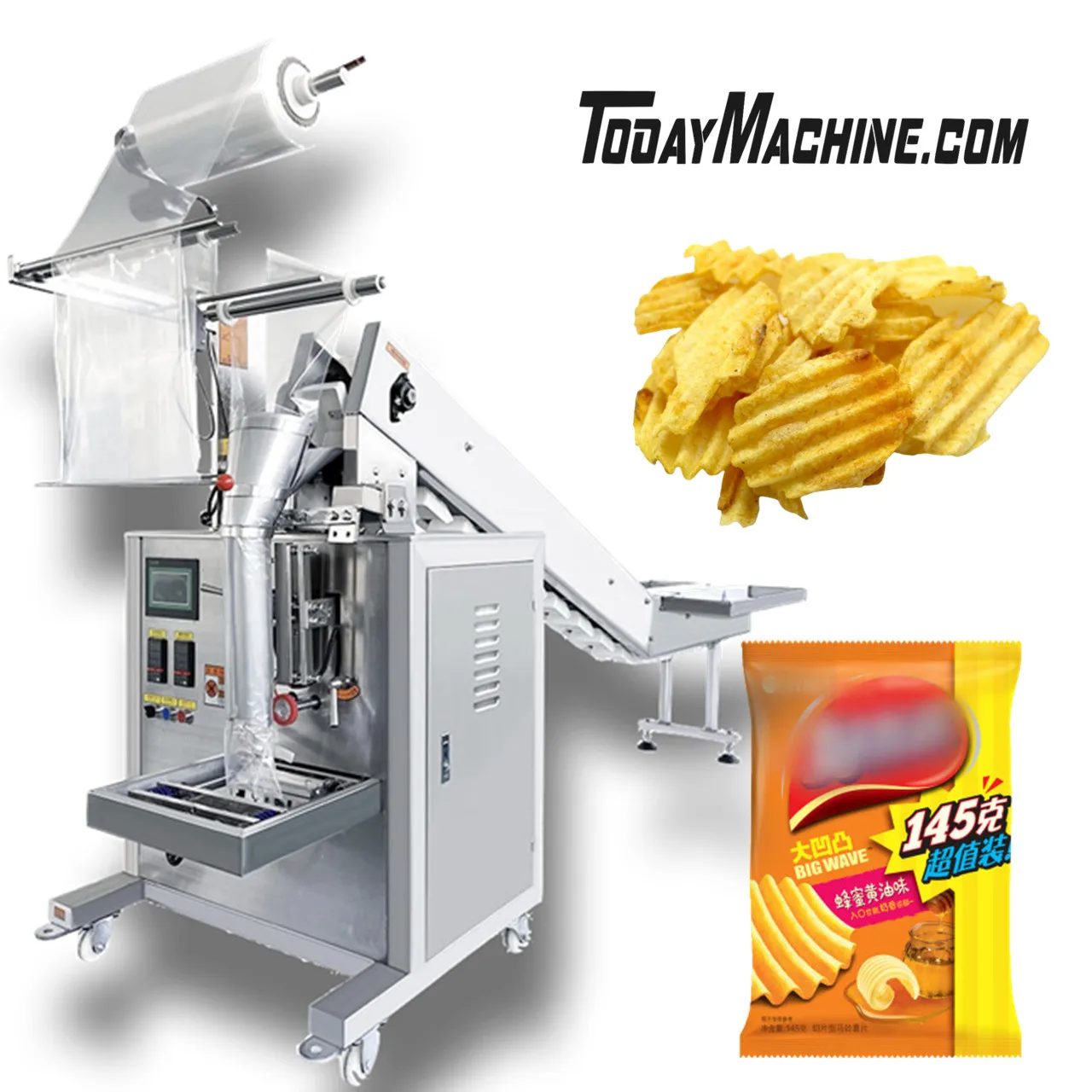 Chain Bucket Automatic Plastic Bag Sealing Rice Grain Frozen Chicken Wing Meat Packing Machine