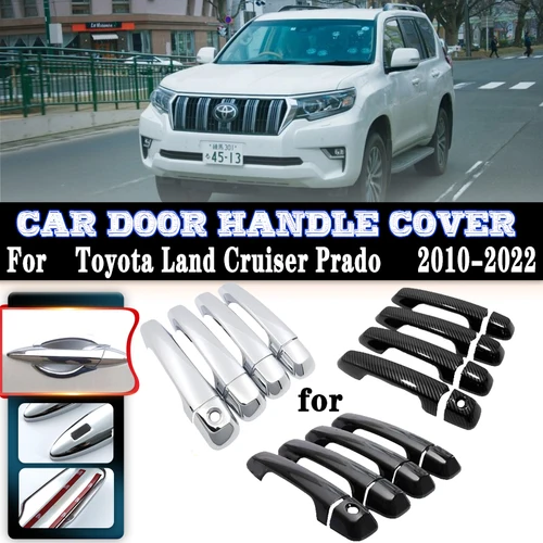 Imagen 1 del producto Cubiertas de manija de puerta de coche para Toyota Land Cruiser Prado 150 J150 MK4 2010 ~ 2022, decoración Exterior contra arañazos, accesorios de coche
