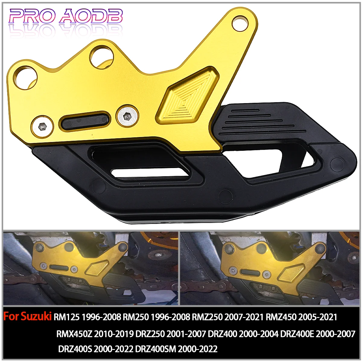 

CNC Aluminum Chain Guide Guard For Suzuki RM125 RM250 RMZ250 RMZ450 RMX450Z DRZ250 DRZ400 DRZ400E DRZ400S DRZSM 1996-2022