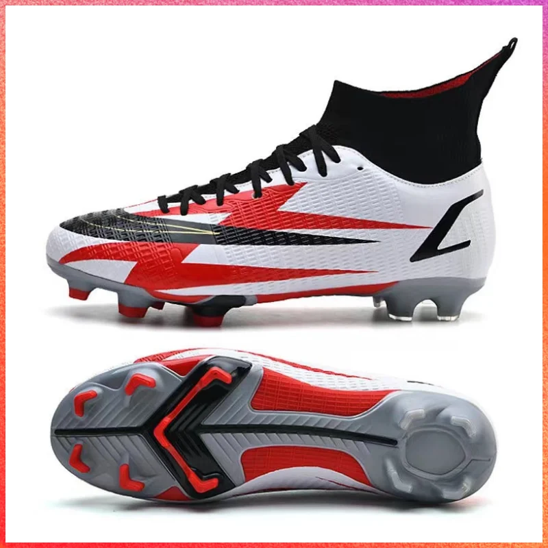 Uomo Outdoor FG/TF Scarpe da Calcio Futsal caviglia Scarpe da Calcio FG tacchetti Outdoor Scarpe Calcio ramponi de Scarpe da Calcio