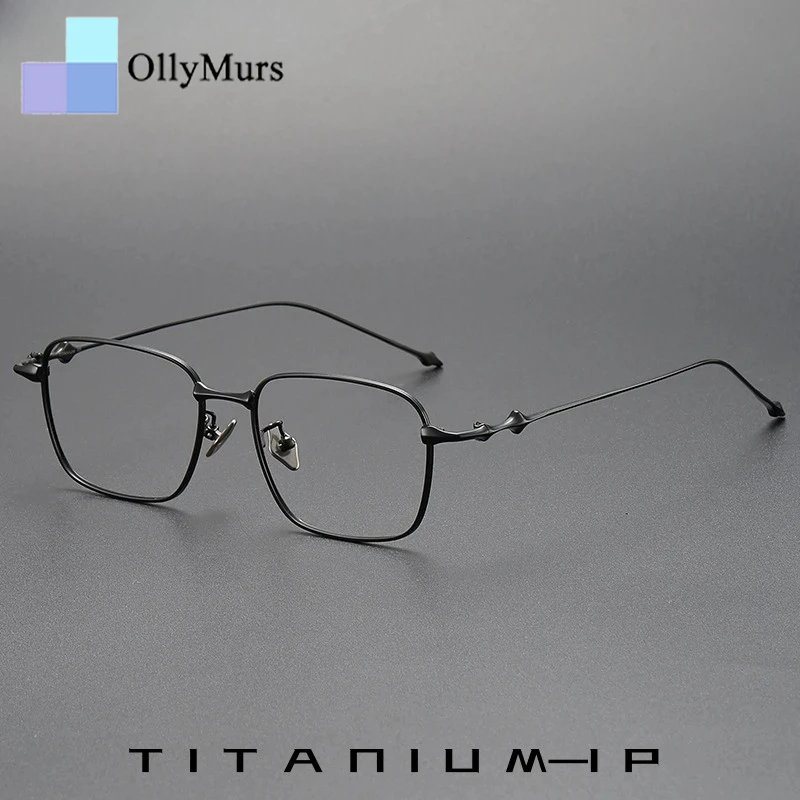 

OLLYMURS модные мужские и женские очки из титанового сплава в стиле ретро, трендовый дизайн, квадратная оптическая оправа для очков по рецепту AD-702