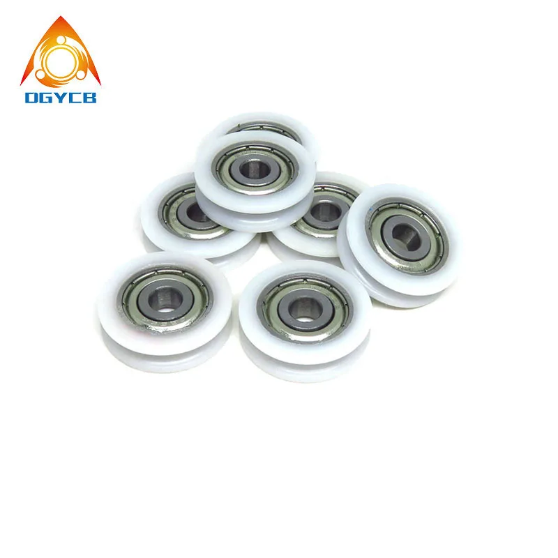 

4pcs POM U Groove Bearing Roller 5x21x6 BSU62521-6 Plasitc Bearing OD 21mm Bore 5mm Nylon U Shape Type Pulley Wheel 5x21x