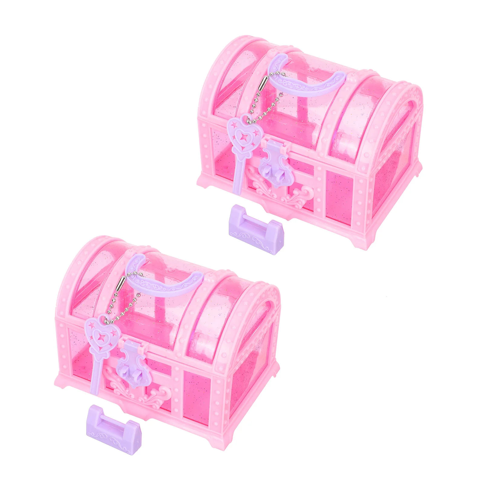 2 Pcs Treasure Chest Presentoir Girly Decor Girls Toddler Boxes