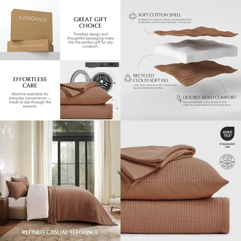 

Хлопковое марлевое покрывало для кровати размера «queen», ультрамягкое, предварительно выстиранное, с узором «пикстич», легкое, увеличенного размера, для кровати размера «queen»