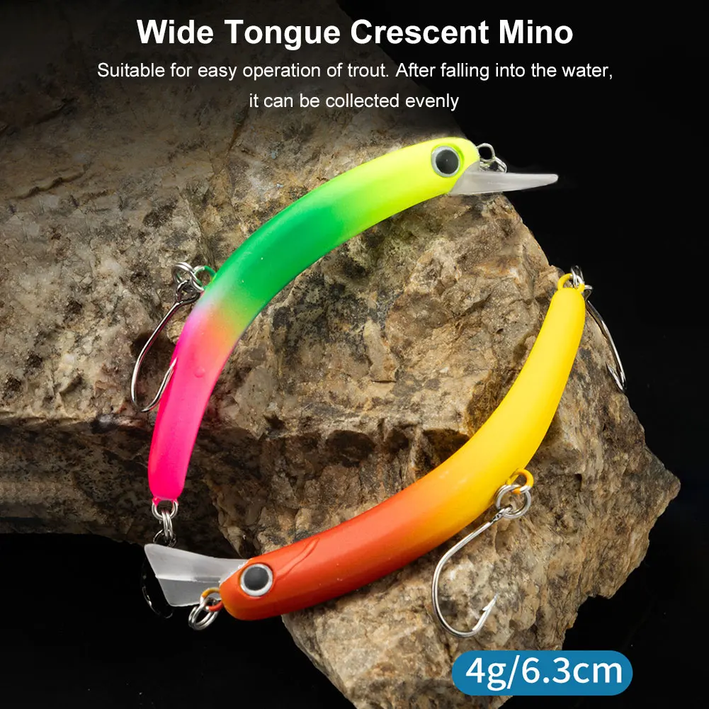 Sinkende Köder Biegung Köder Crankbait 4g 63mm Forelle Wobbler Angeln Locken Künstliche Harten Köder Angeln Zubehör