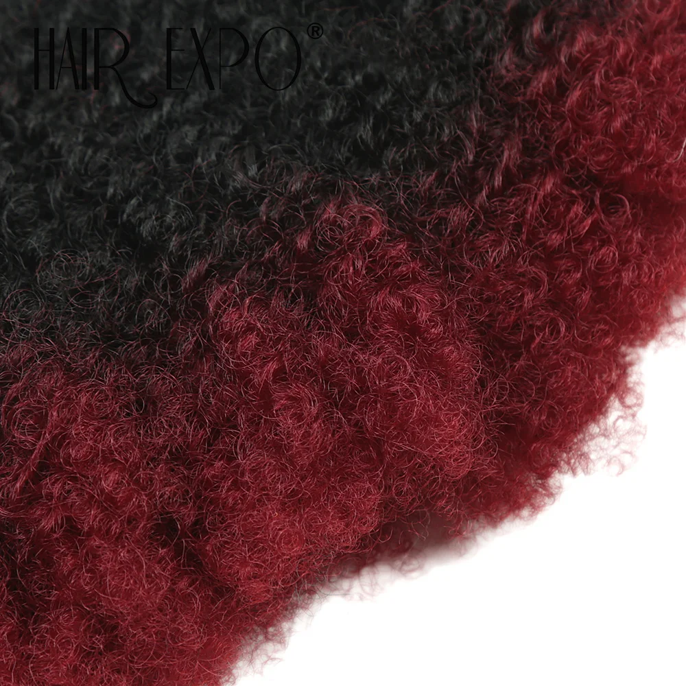 6er-Set Afro Kinky Curly Haarbündel 8' Synthetische Haarverlängerungen Lockige Weave Ombre Protein Faser Marley Twist Flechthaar – Detail 28
