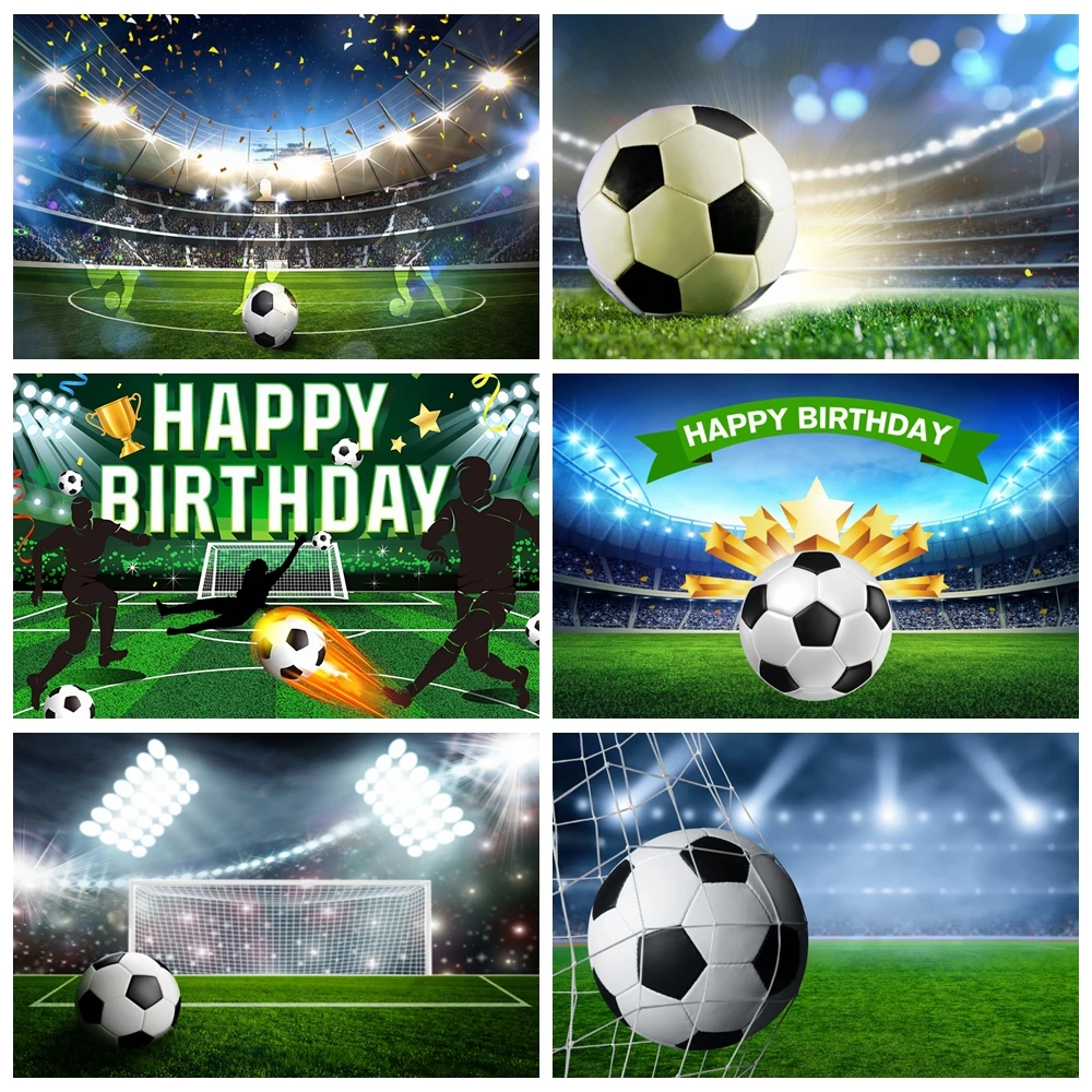 

Soccer Field Photography Background Boy Football Communion Birthday Party Grassland Stadium Poster Baby Portrait Photo Backdrop