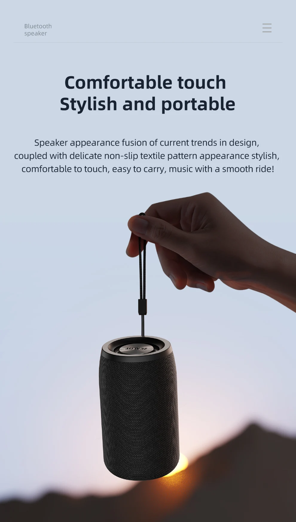 Zealot-S32 Mini Tragbarer Lautsprecher mit TWS, Bluetooth 5.3, Ausgewogenem Bass, IPX5 Wasserdicht für Alle Telefone, Outdoor – Detail 8