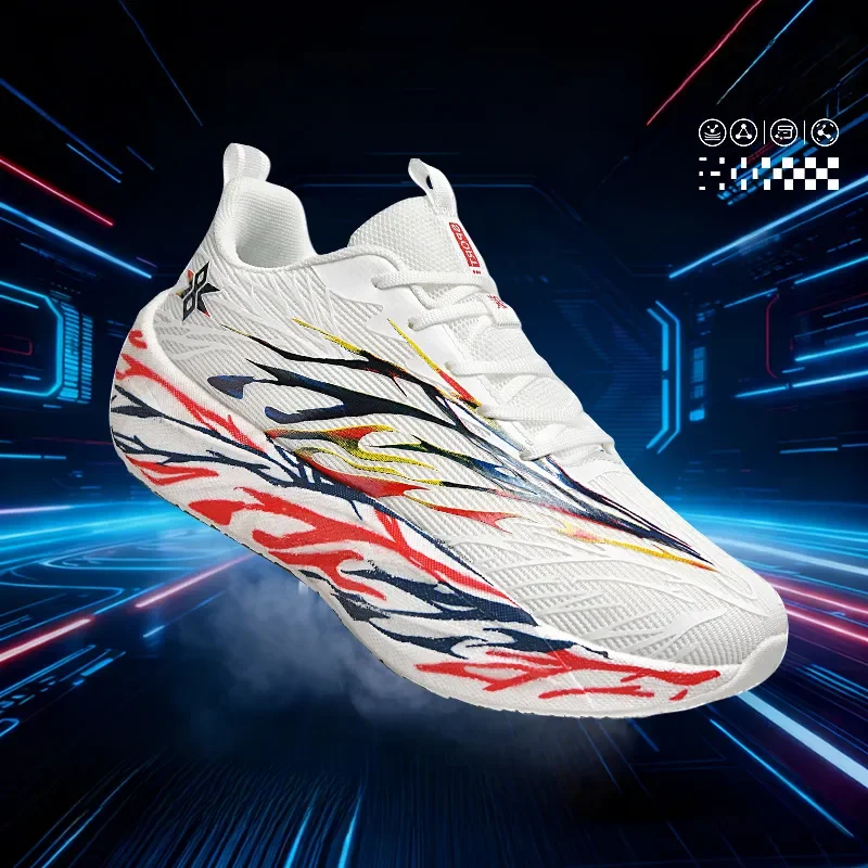 

Men's and women's lace up running shoes with popcorn soles, rebound cushioning sports shoes