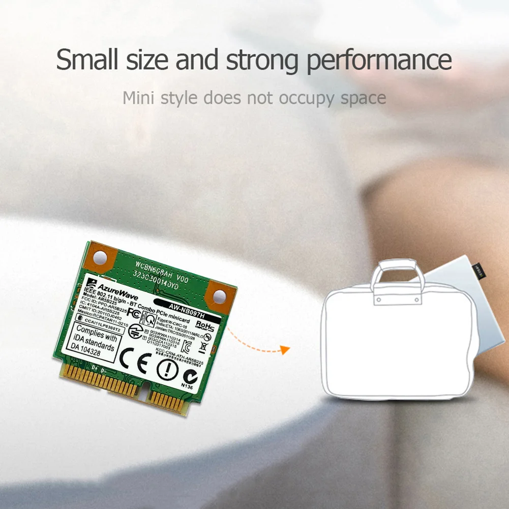 AR5B225 2 in 1 Desktop Computer Wireless Card Bluetooth-Compatible Network Card 2.4Ghz 300M Mini PCI-E WiFi Adapter