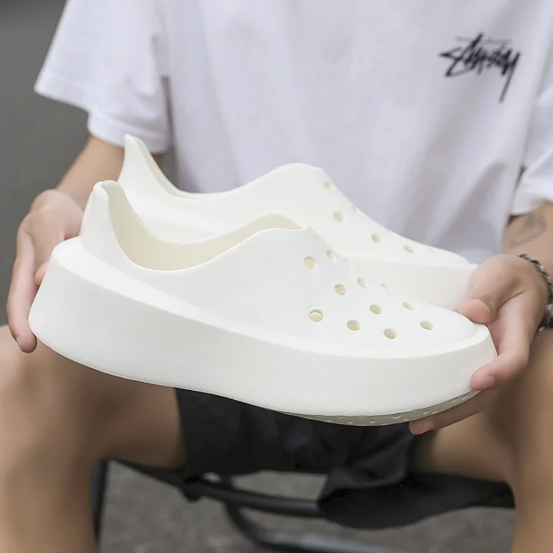 

Men's Summer Fashion Thick Bottom Platform Water-Resistant Outdoor Casual Slippers Increased Height Flat Sandals