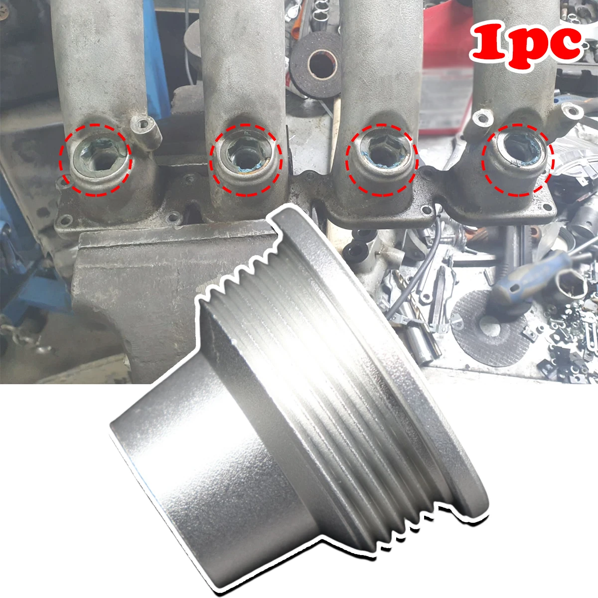 

New Upgrade Aluminum Cup Seat For VW Audi Skoda Seat Fuel Injector Insert Set 06B133555H 06B133555D Car Replacement Parts 2002