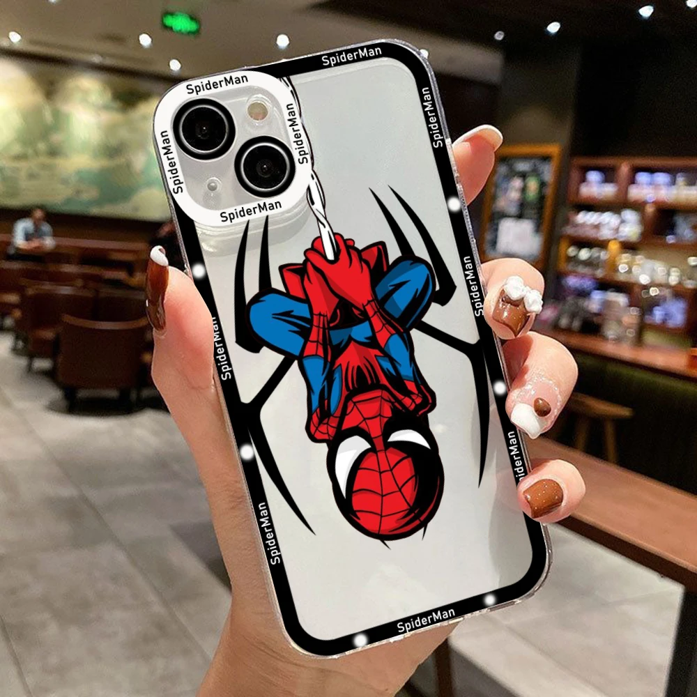 SpiderMan Cartoon Marvels etui na telefon dla Xiaomi Redmi Note 12 11 10 9 Pro 8 9C 10C 12C 13C 4G 5G miękkie silikonowe przezroczyste etui