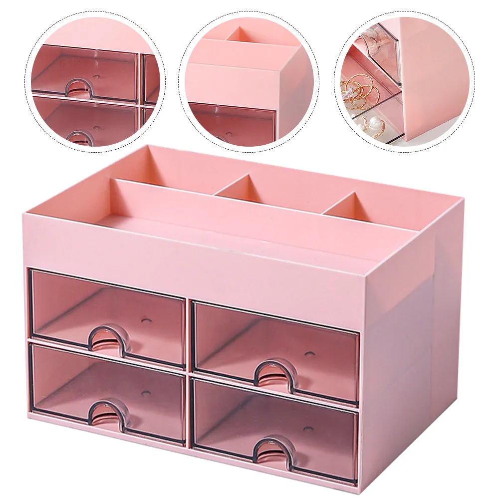 

Настольный органайзер-ящик: многофункциональный пластиковый контейнер для хранения косметики, канцелярских принадлежностей и мелочей