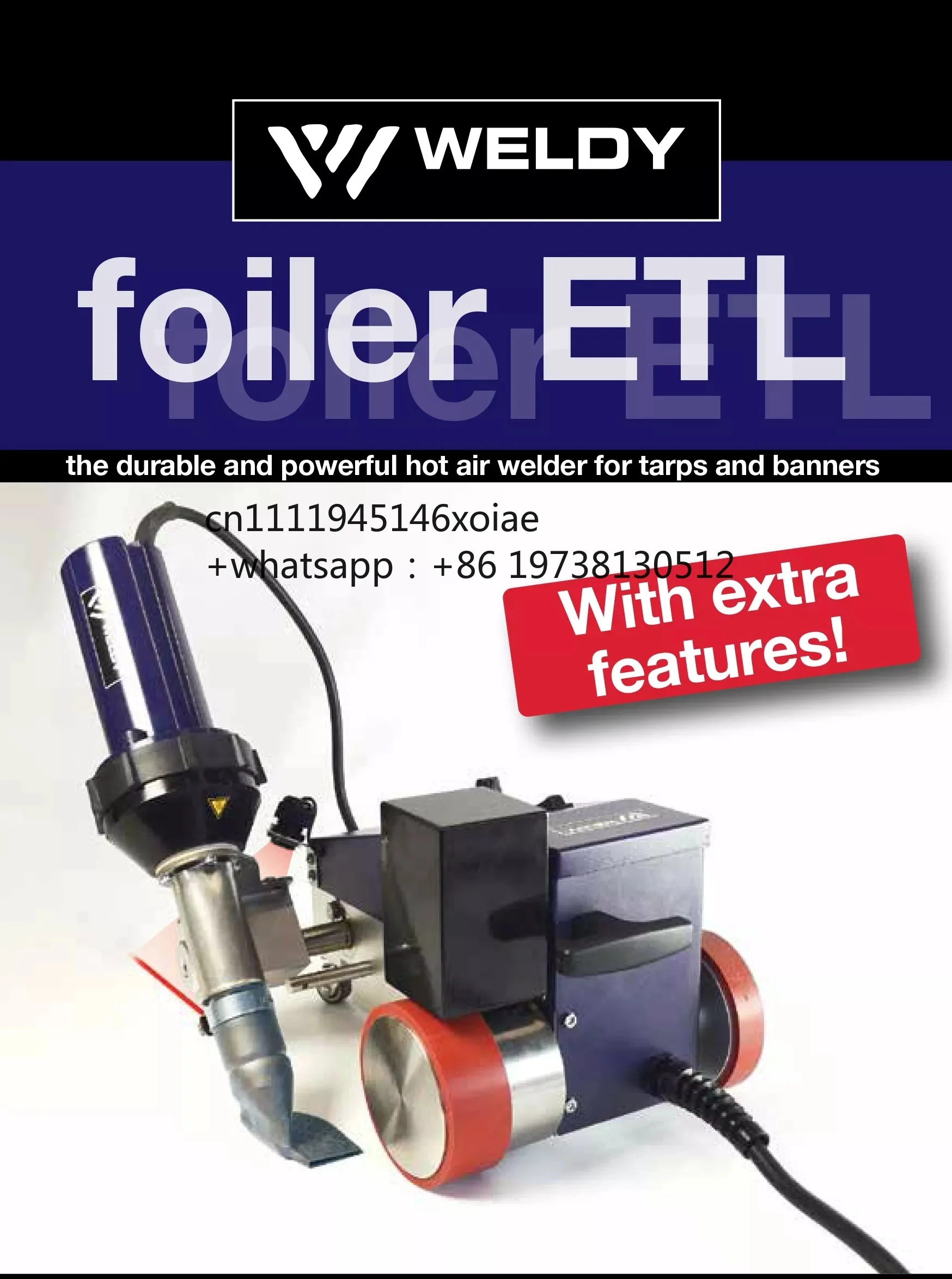 Weldy Foiler ETL 20mm/30mm Overlap PVC Banner Maquina De Soldar Geomembrana Automatic Hot Air Welder Plastic Welding Machine