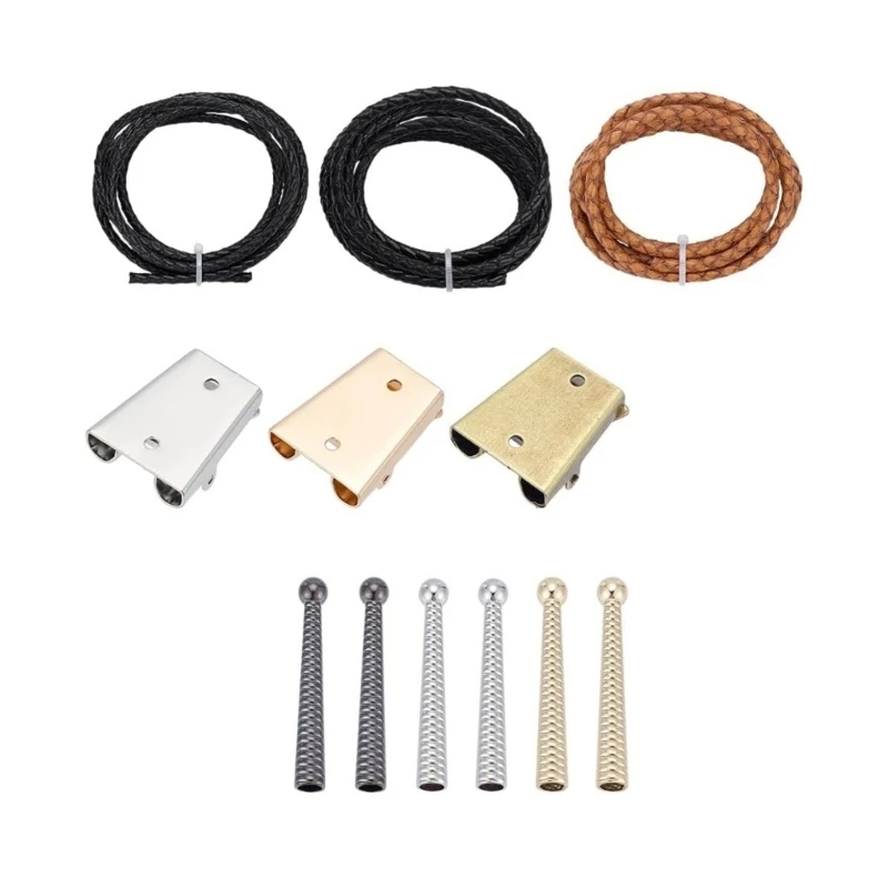 HXBF Bolo Tie Replacement with Braided Cords and Metal Hardware