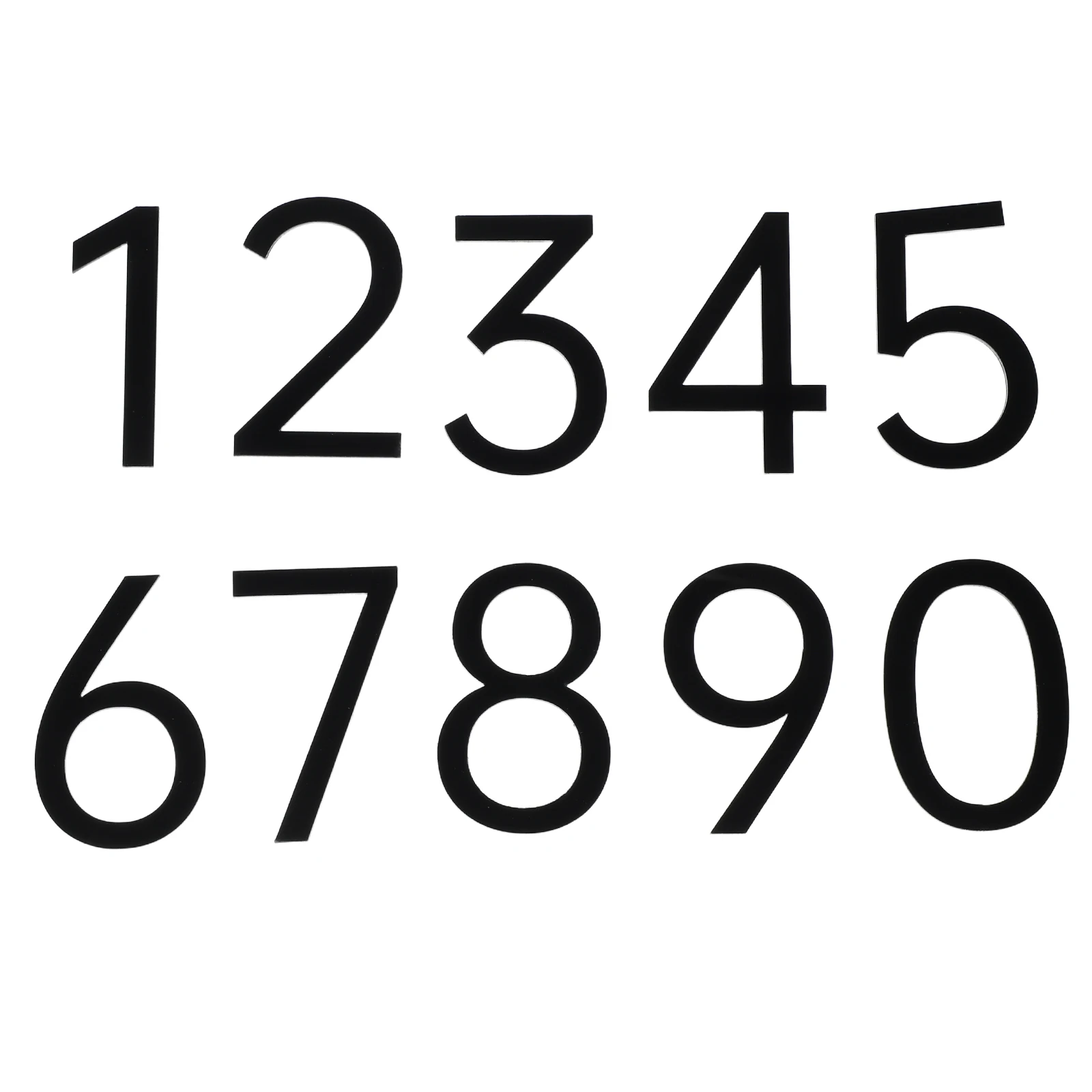 

10 шт., акриловая номерная табличка, современная дверная вывеска для квартир, номера домов, черный адрес, простая установка, прочный материал, жирный